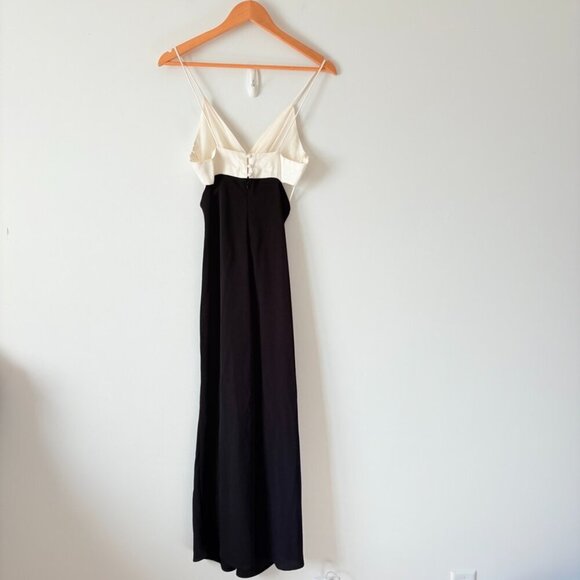 Zara Two Toned Cut Out Midi Dress NWT Black White Size Medium - Picture 9 of 13